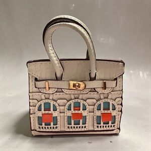 MINI White and Multicolored Bag Charm